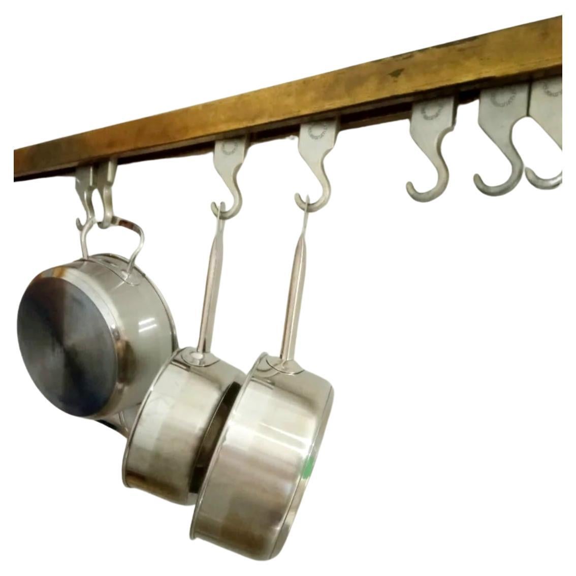 Butcher Hanger  Brass and Steel Whit 7 Movable Hooks.Industrial  Large Size 92cm