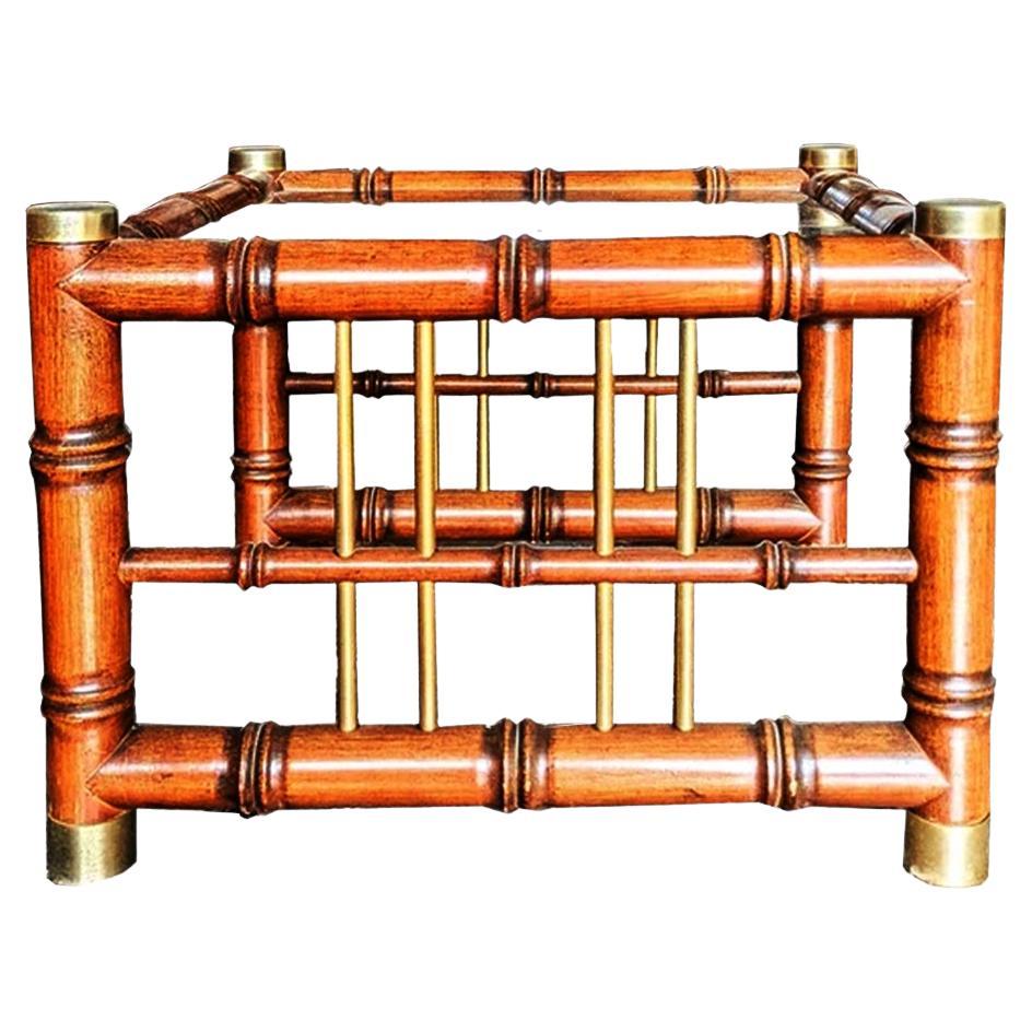 Seite , Kaffee  oder Beistelltisch Faux Bamboo und Messing Hollywood Regency
