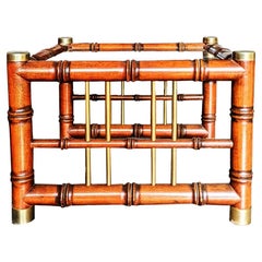 Seite , Kaffee  oder Beistelltisch Faux Bamboo und Messing Hollywood Regency
