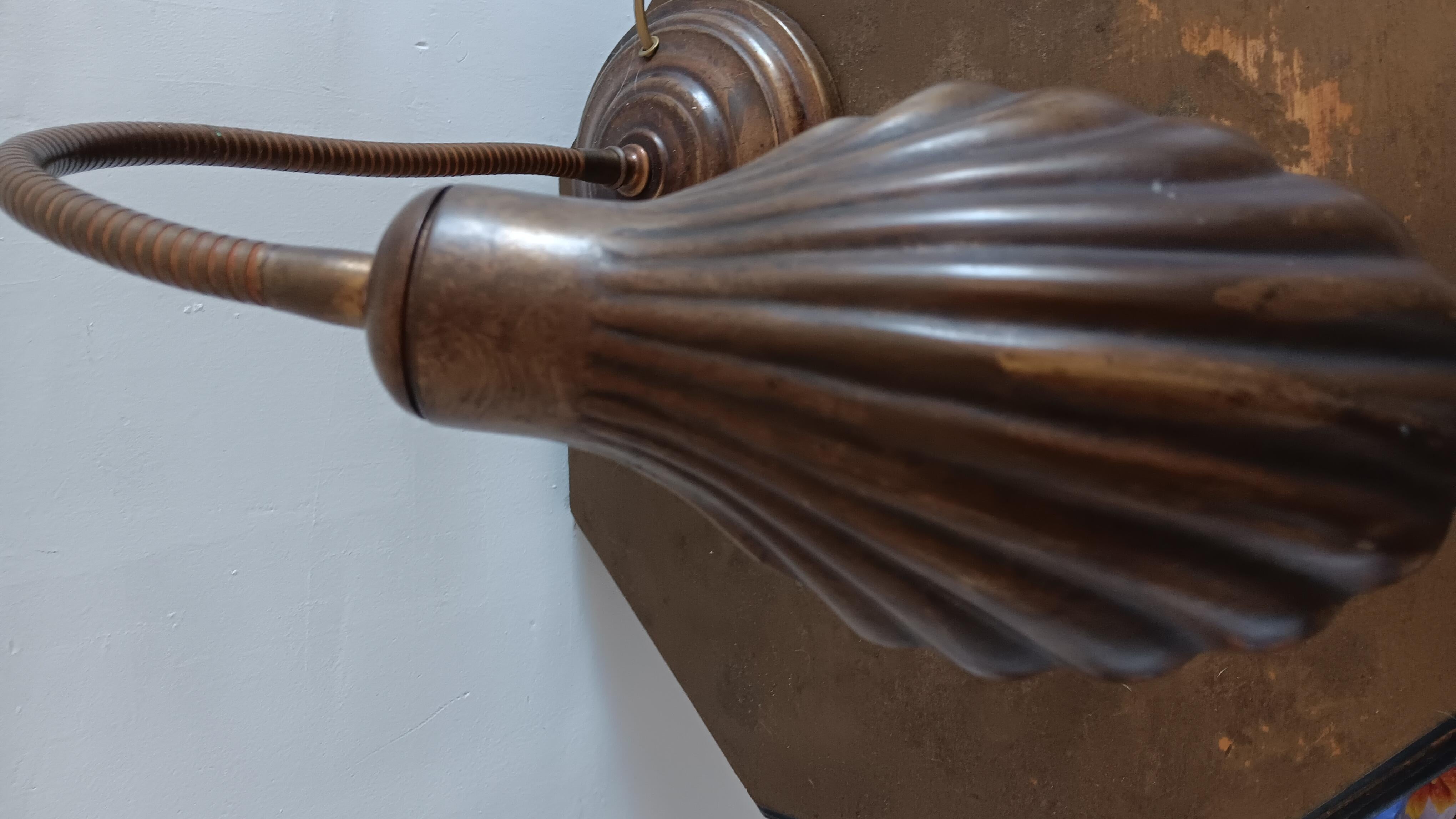 20th Century Table Lamp Shell  Bronze Italy Mid Century Moderm For Sale