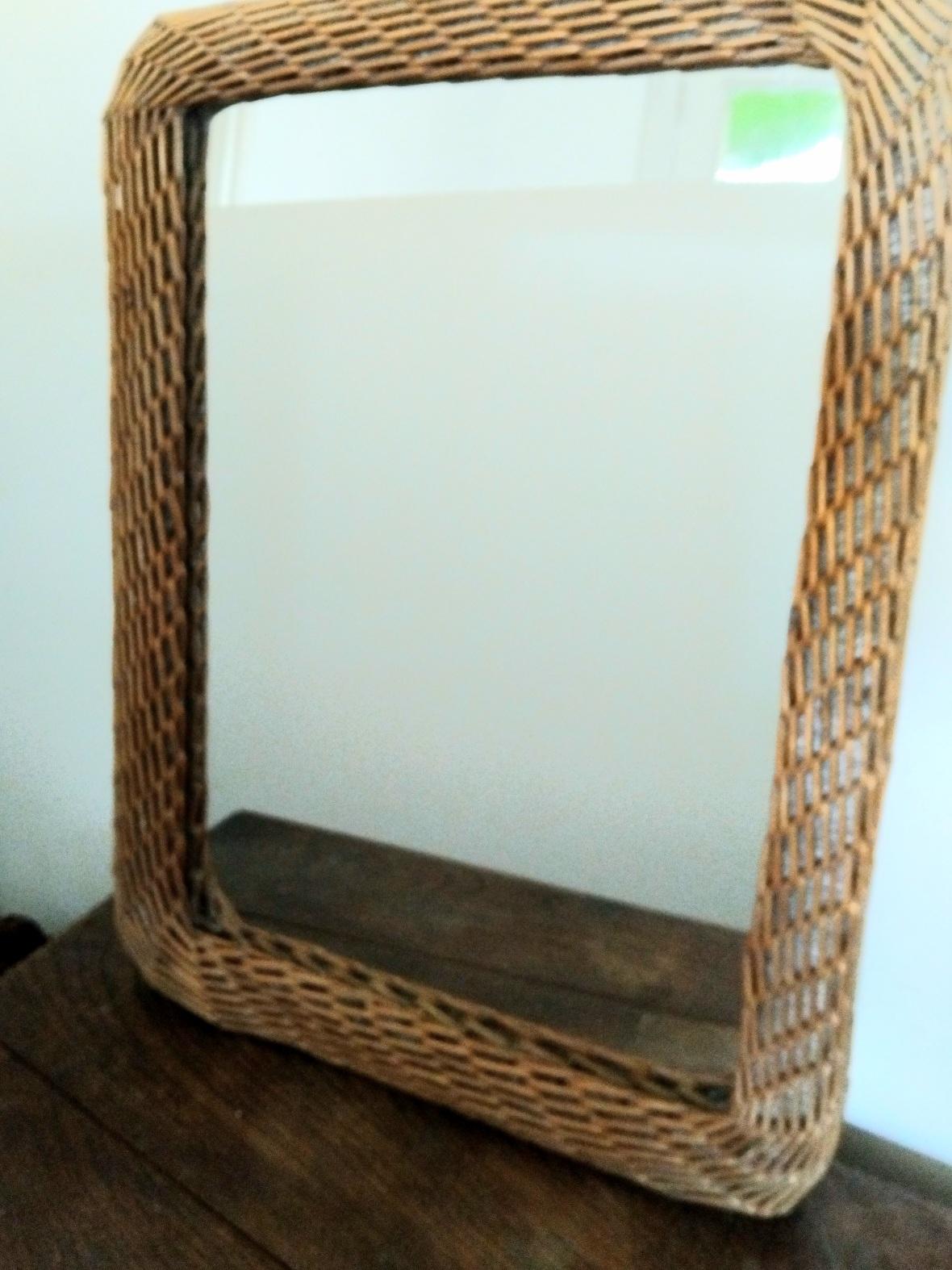 Mirror Wiker Rectangular Shaped For Sale 4