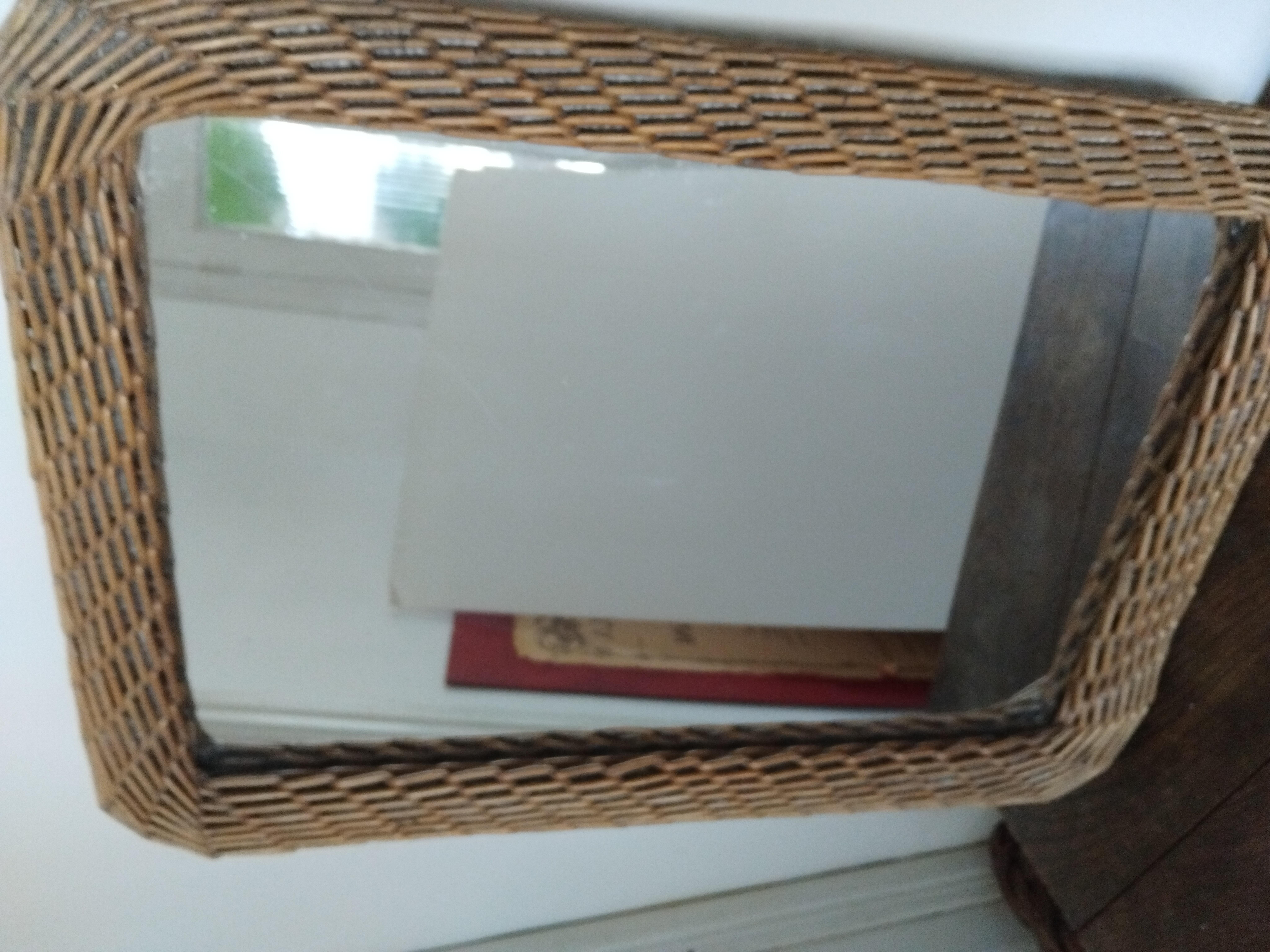 Mirror Wiker Rectangular Shaped In Excellent Condition For Sale In Mombuey, Zamora