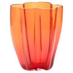 21st Century Alessandro Mendini Murano Glass Small Vase Mandarin Orange