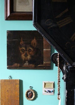 XIX secolo – Cornelius Jansen Walter – Terrier invernale – Olio su tavola – Arte popolare con soggetti animali