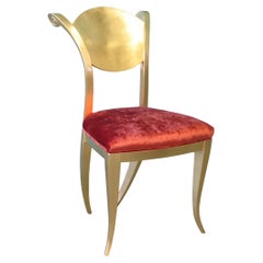 Angel's chair in Solid Wood Gold Leaf Finish and Padded Seat
