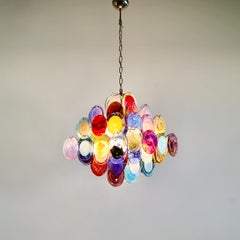 Murano Glass Chandelier with Multicolored Glass Disks