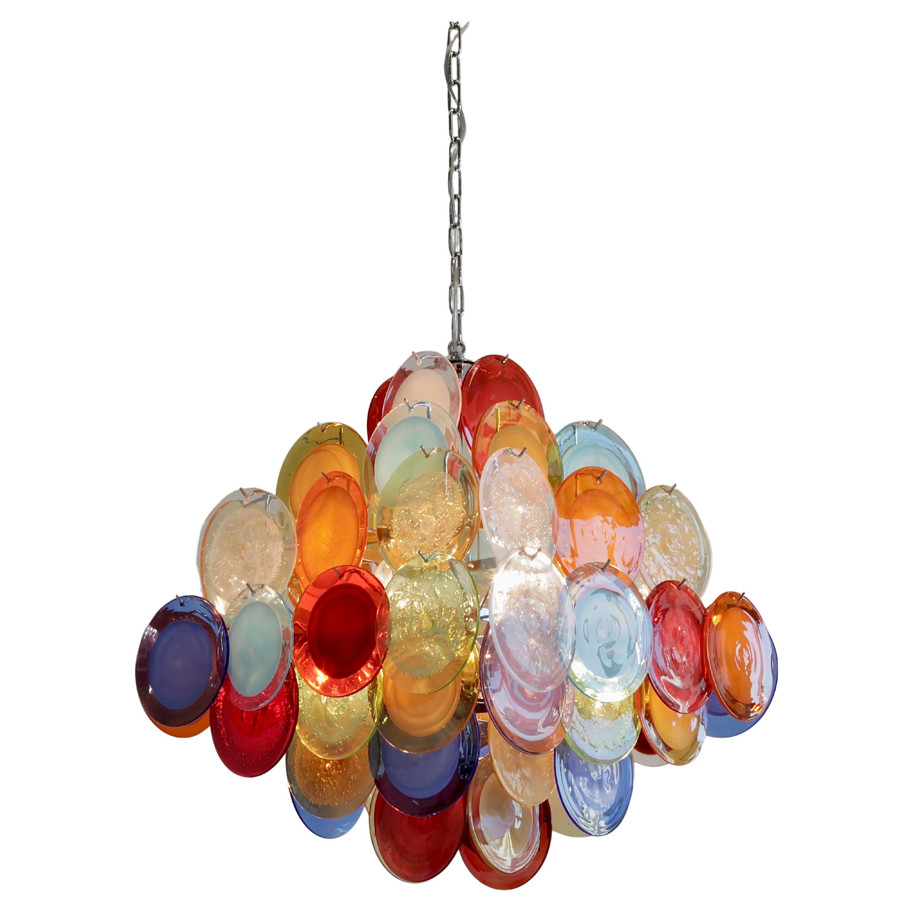 Multi-Colored Murano Glass VISTOSI Chandelier, 1980s