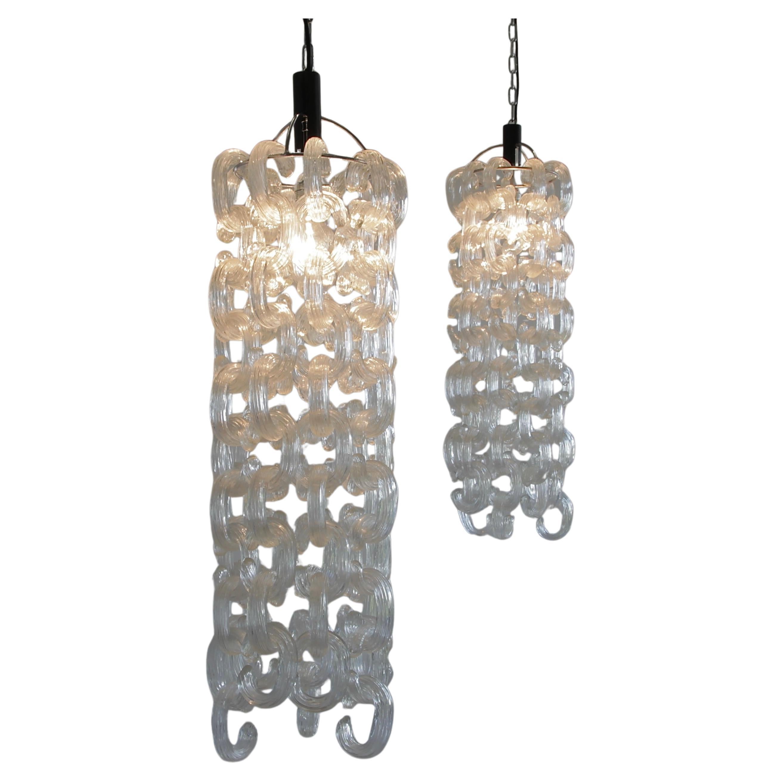 Coppia di lampadari di Giusto Toso "Fratelli Toso", Murano 1966