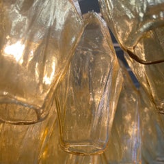 Large Polyhedron Amber Glass Chandelier