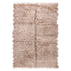 Moroccan Beni Ourain Shag Rug – High-Pile Wool in Natural Beige