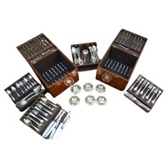 A 200 Plus Set of 19 Century Imperial Russian Silver Flatware by Andrei Bragin