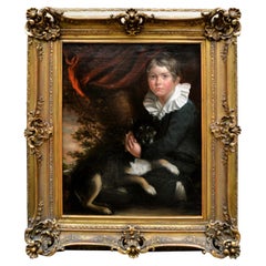 Antique Painting of a Young Boy with His Dog after Henry Raeburn