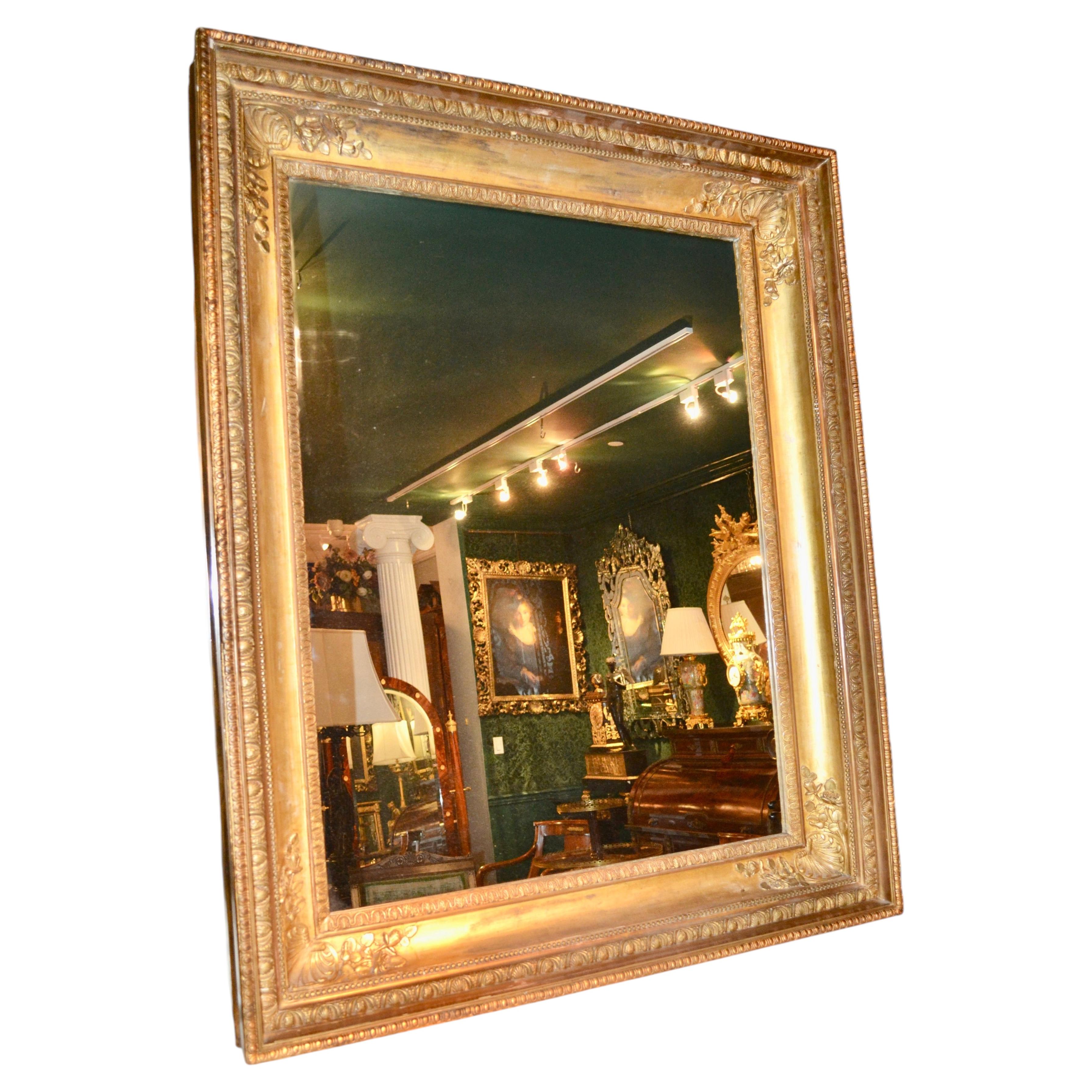 Early 19th Century French Empire Giltwood Mirror