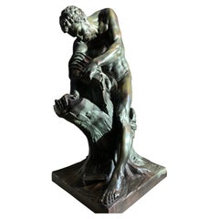 Bronze Statue of the Roman Greek Wrestler Milo of Croton After Dumont