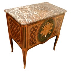 Louis XVI Transitional Two-Drawer Commode with a Breche Marble Top