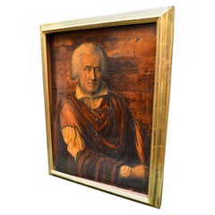 18. Jahrhundert Intarsienholz-Porträtplatte von Christoph Kolumbus