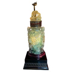 Large Carved Jadeite
flourite
Lamp