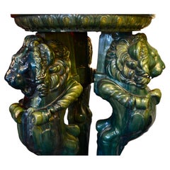 19th Century  Grand Tour Majolica English Trapezophorus Tripod Pedestal