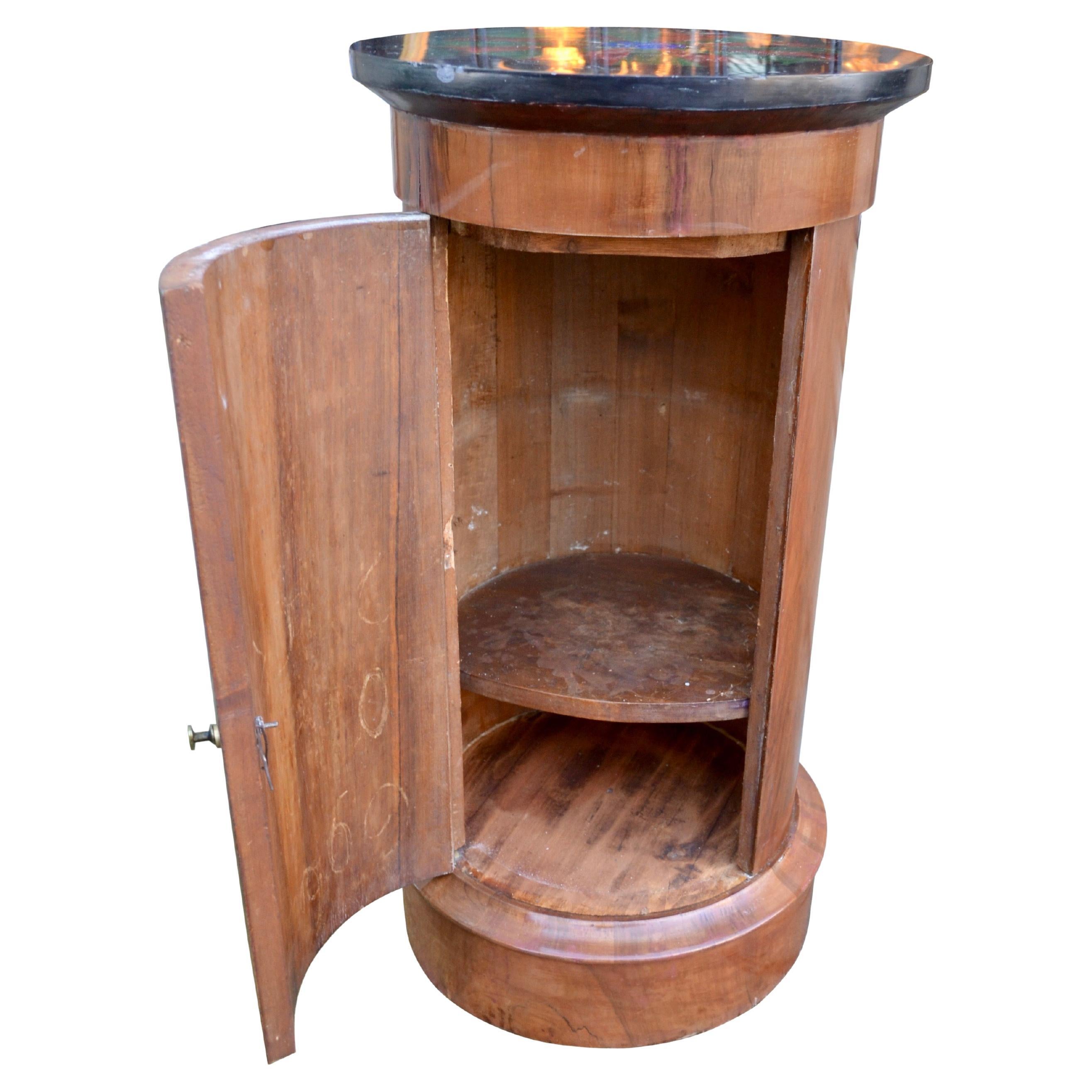 French Empire Mahogany Bedside Table or Somno