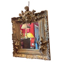 Late 19 Century Napoleon III Rococo Style Gilt Wood and Gesso Framed Mirror