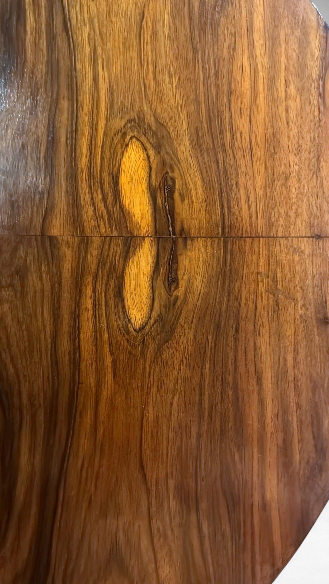 Art Deco Round Italian Walnut Coffee Table For Sale 7