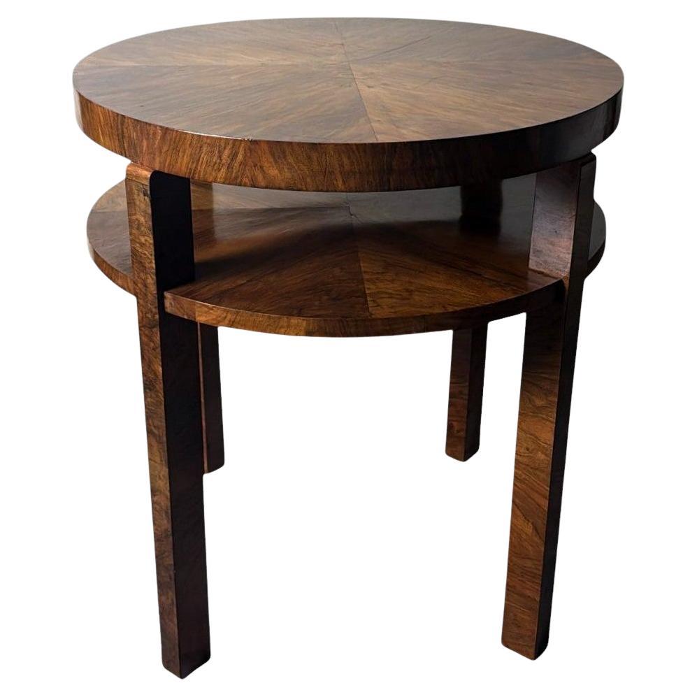 Art Deco Austrian High Coffee Table In Walnut Veneer For Sale