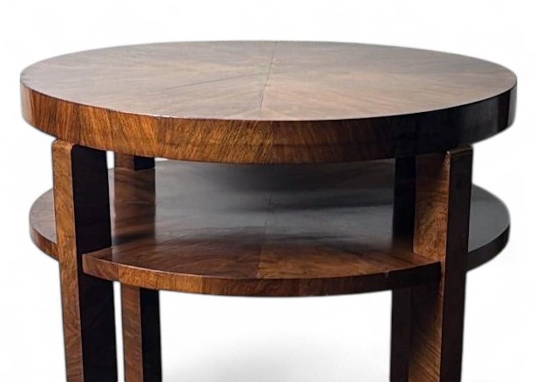 Art Deco Austrian High Coffee Table In Walnut Veneer For Sale 4