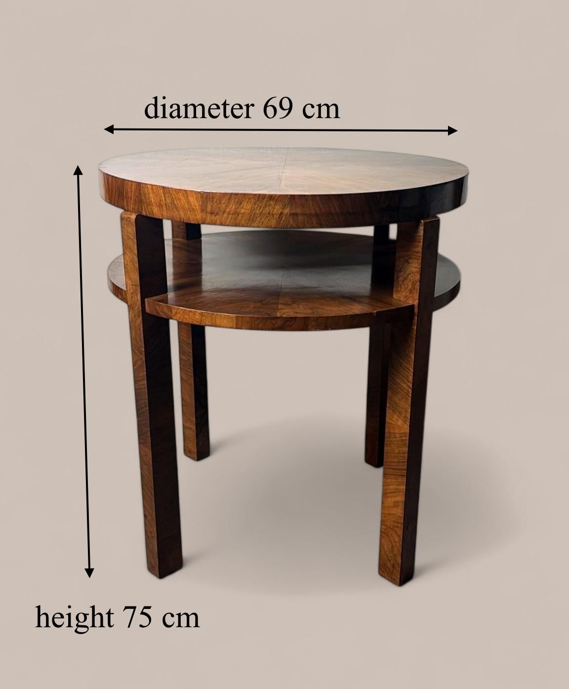 Art Deco Austrian High Coffee Table In Walnut Veneer For Sale 14