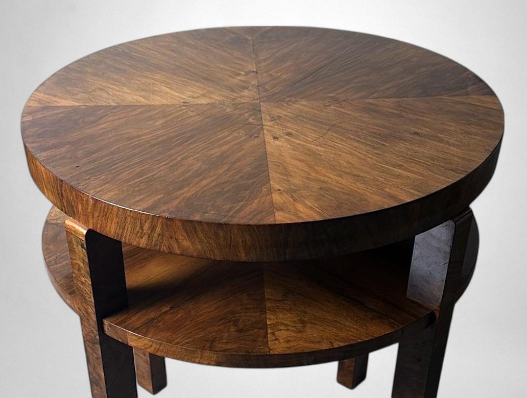 Art Deco Austrian High Coffee Table In Walnut Veneer For Sale 6