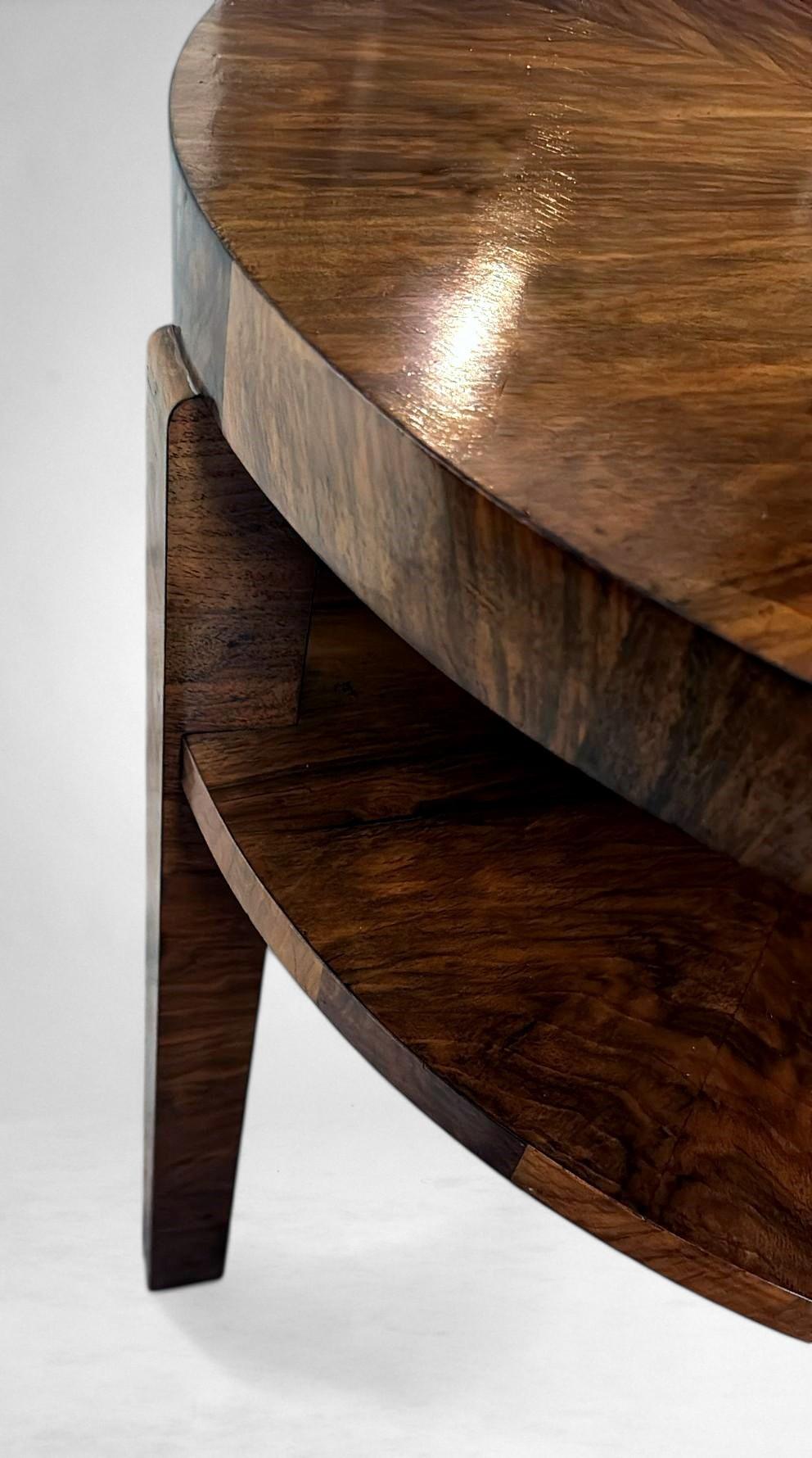 Art Deco Austrian High Coffee Table In Walnut Veneer For Sale 13