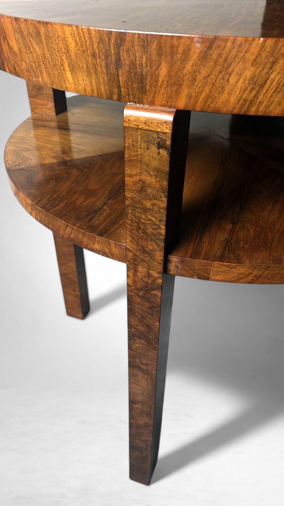 Art Deco Austrian High Coffee Table In Walnut Veneer For Sale 11