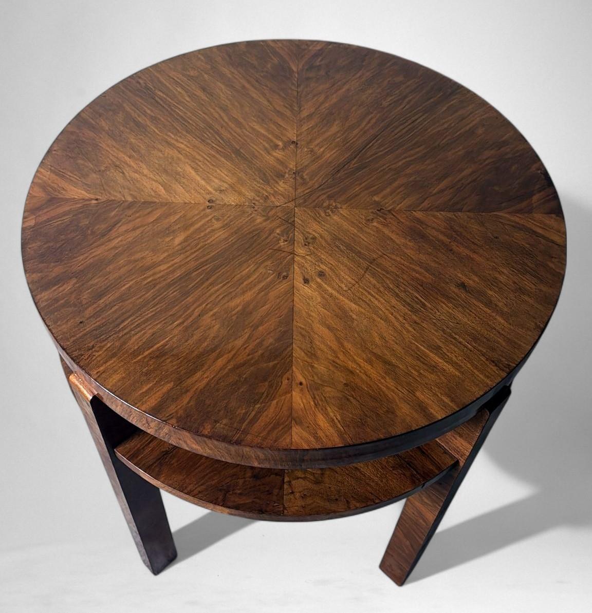 Art Deco Austrian High Coffee Table In Walnut Veneer For Sale 7