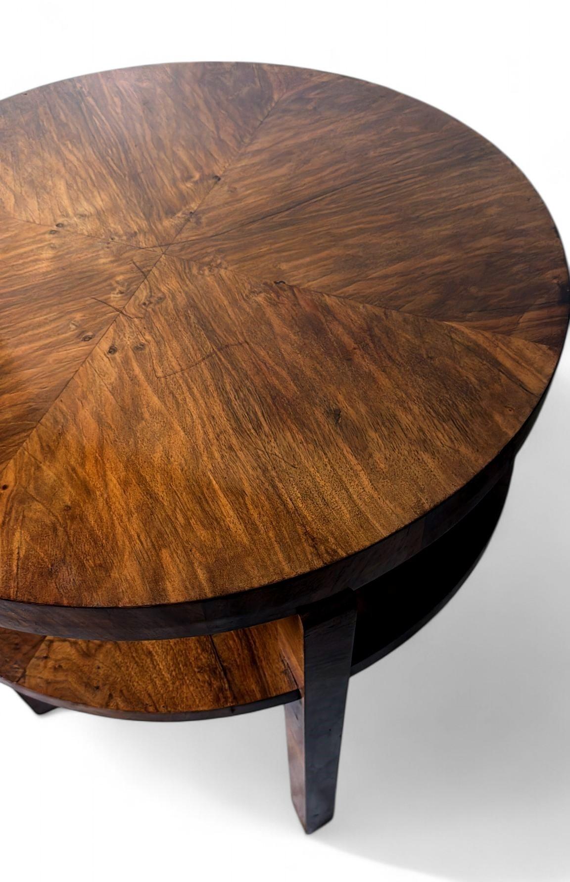 Art Deco Austrian High Coffee Table In Walnut Veneer For Sale 9