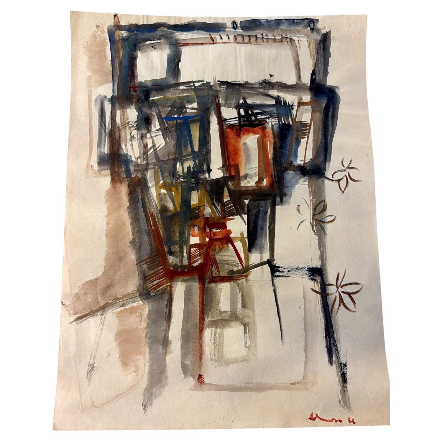 Abstract Drawing On Textured Paper