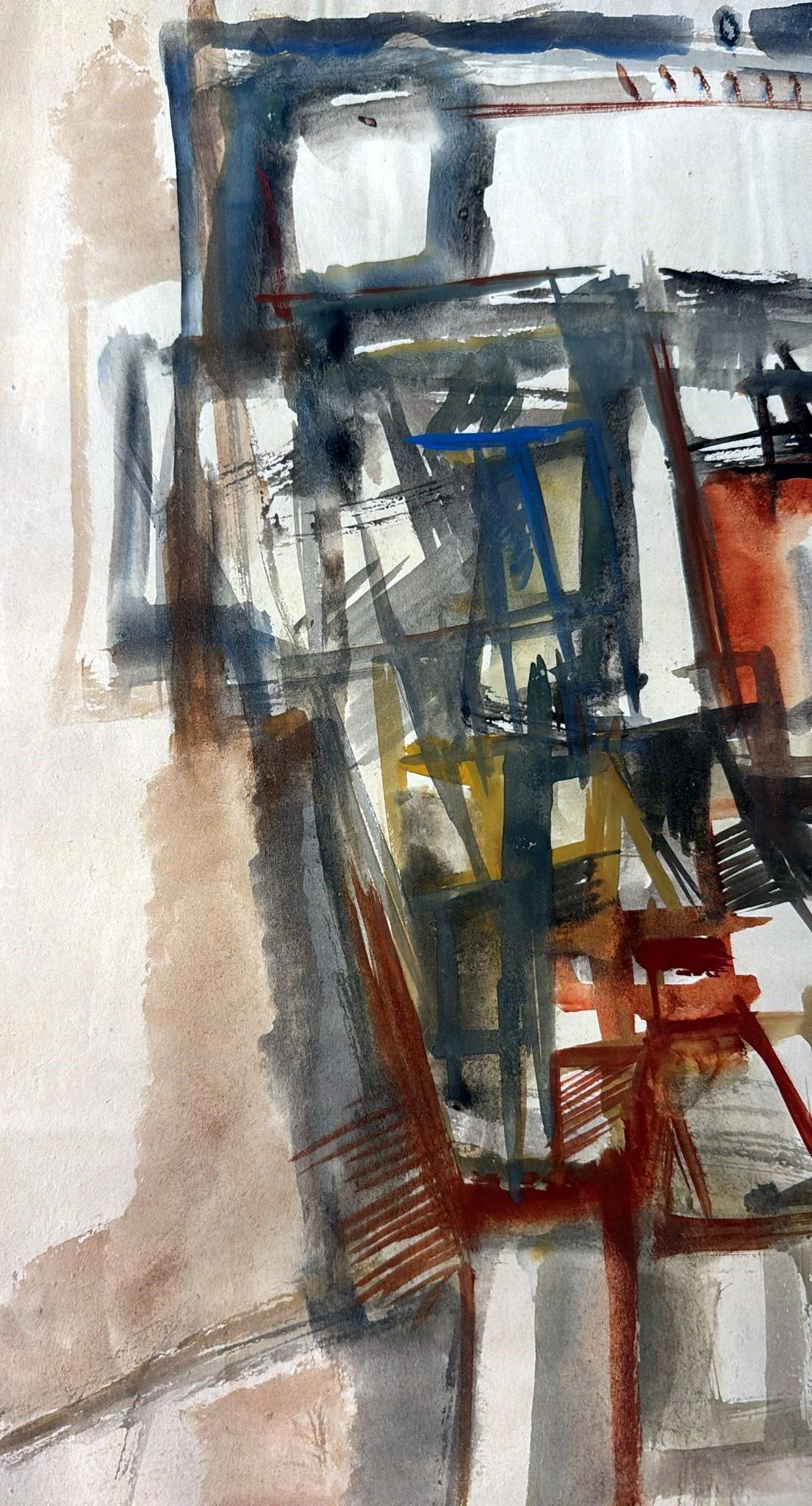 Abstract Drawing On Textured Paper For Sale 2