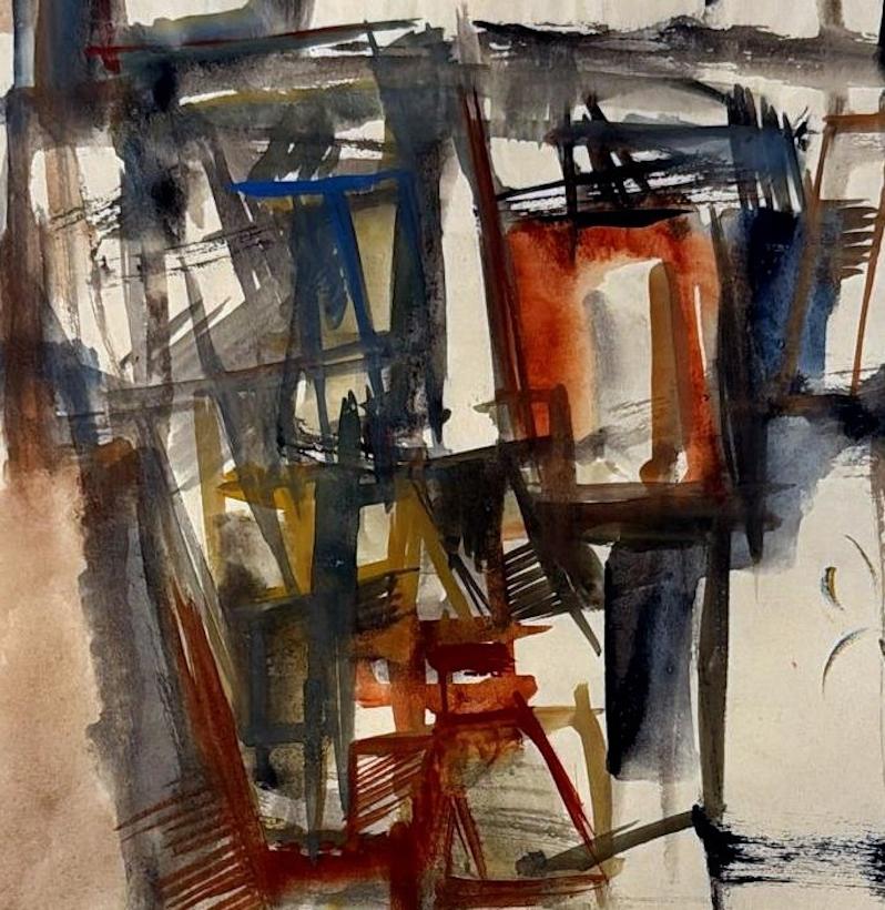 Abstract Drawing On Textured Paper For Sale 3