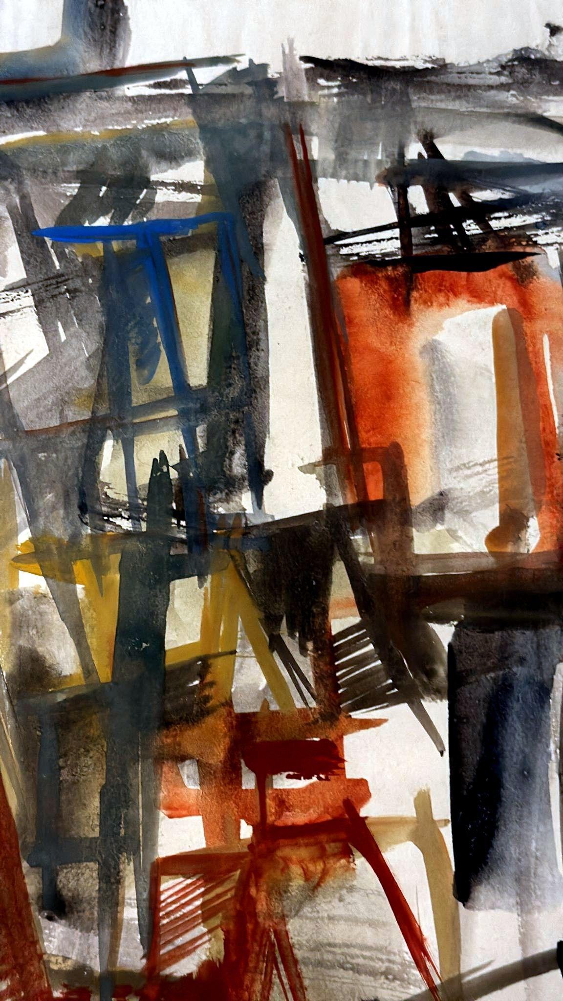 Abstract Drawing On Textured Paper For Sale 5