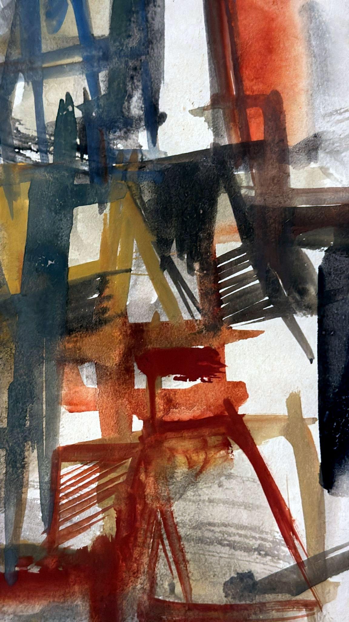 Abstract Drawing On Textured Paper For Sale 4