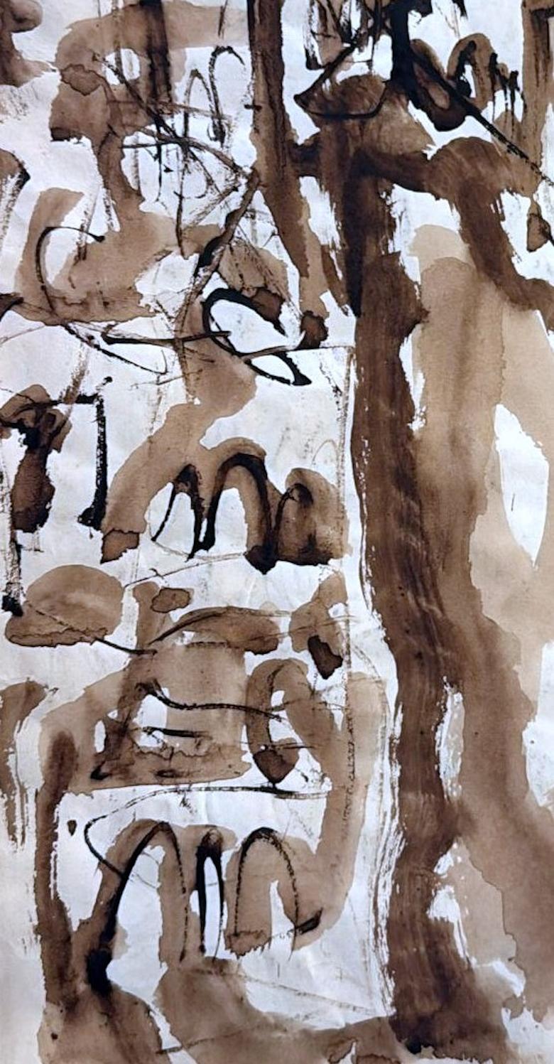 Abstract Drawing On Textured Paper For Sale 6