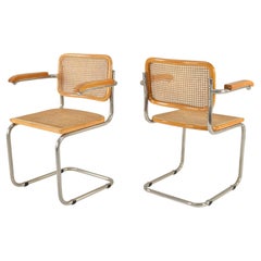 Ensemble de deux chaises Cesca Marcel Breuer B64 de style mi-siècle moderne, Italie, 1970