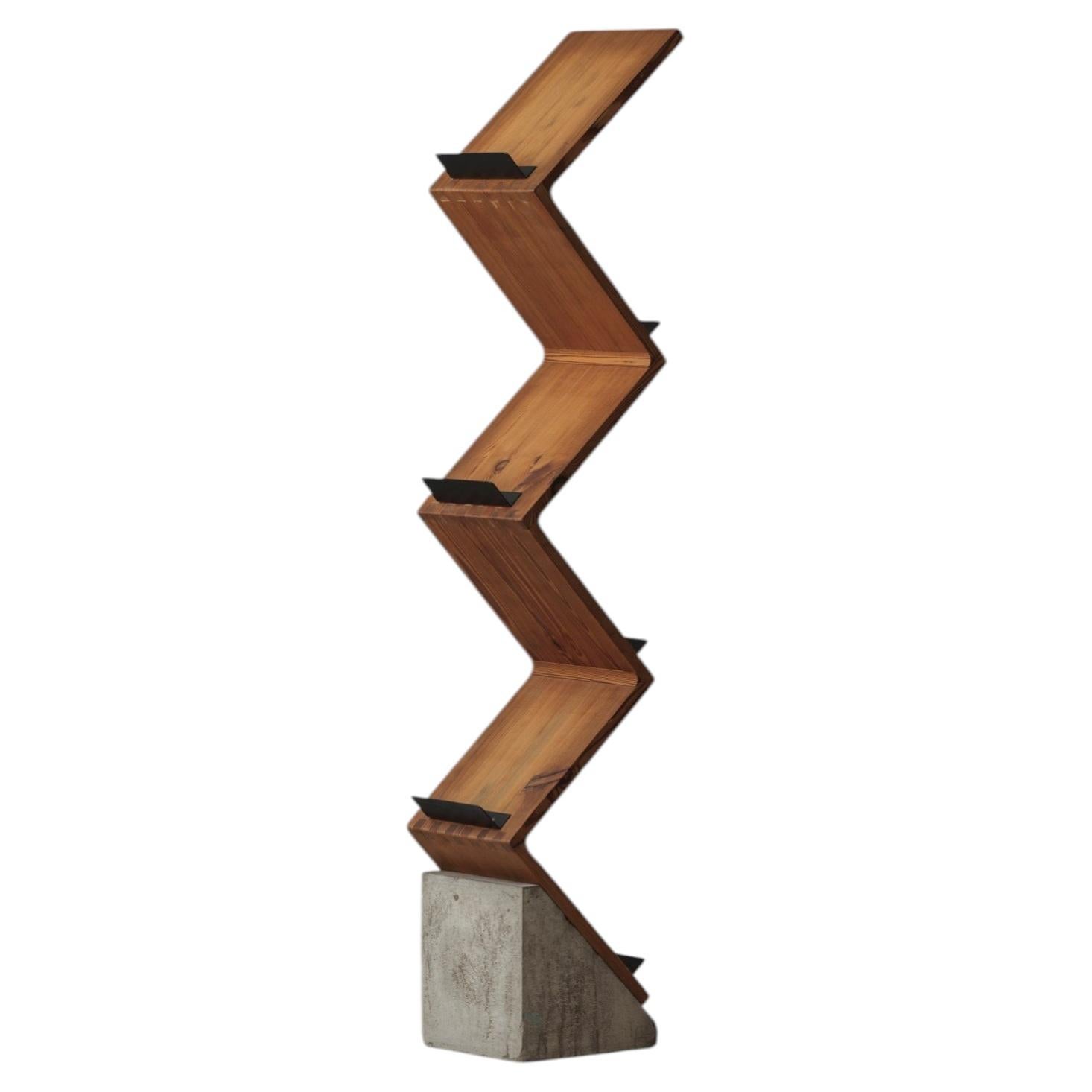 Sculptural magazine shelf inspired by Jonas Bohlin’s iconic Zink design, 1980s