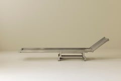 Exceptional French stainless steel Modernist daybed / chaise longue, 1970s.