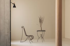 Wrought iron side table attributed André Dubreuil, France 1986