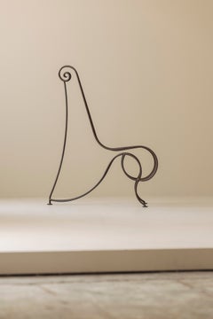 Silla auxiliar de hierro forjado atribuida a André Dubreuil, Francia, hacia 1986