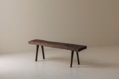 Primitive rustic bench in oak from France, early 20th century