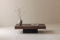 Mesa de centro rectangular de bambú teñido, procedente de Francia, que data de la década de 1960