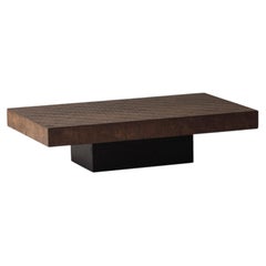 Mesa de centro rectangular de bambú teñido, procedente de Francia, que data de la década de 1960