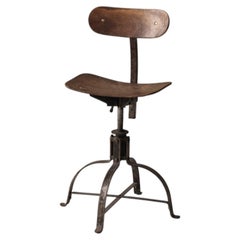 Characterful adjustable desk chair from France, early 20th century.