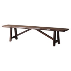 Sculptural bench in solid elm by Aranjou, France 1960s