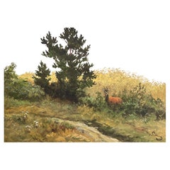 Roe Deer Painting by Woldemar Von Collins